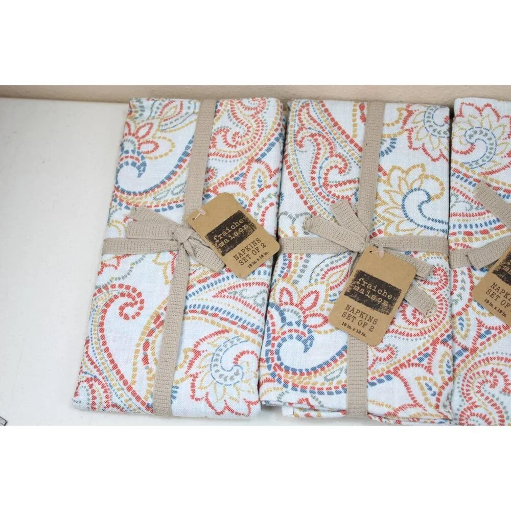 8 Fraiche Maison Napkins Harian Paisley 93270 w/ Tags